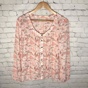 ModCloth Print Long Sleeve Blouse